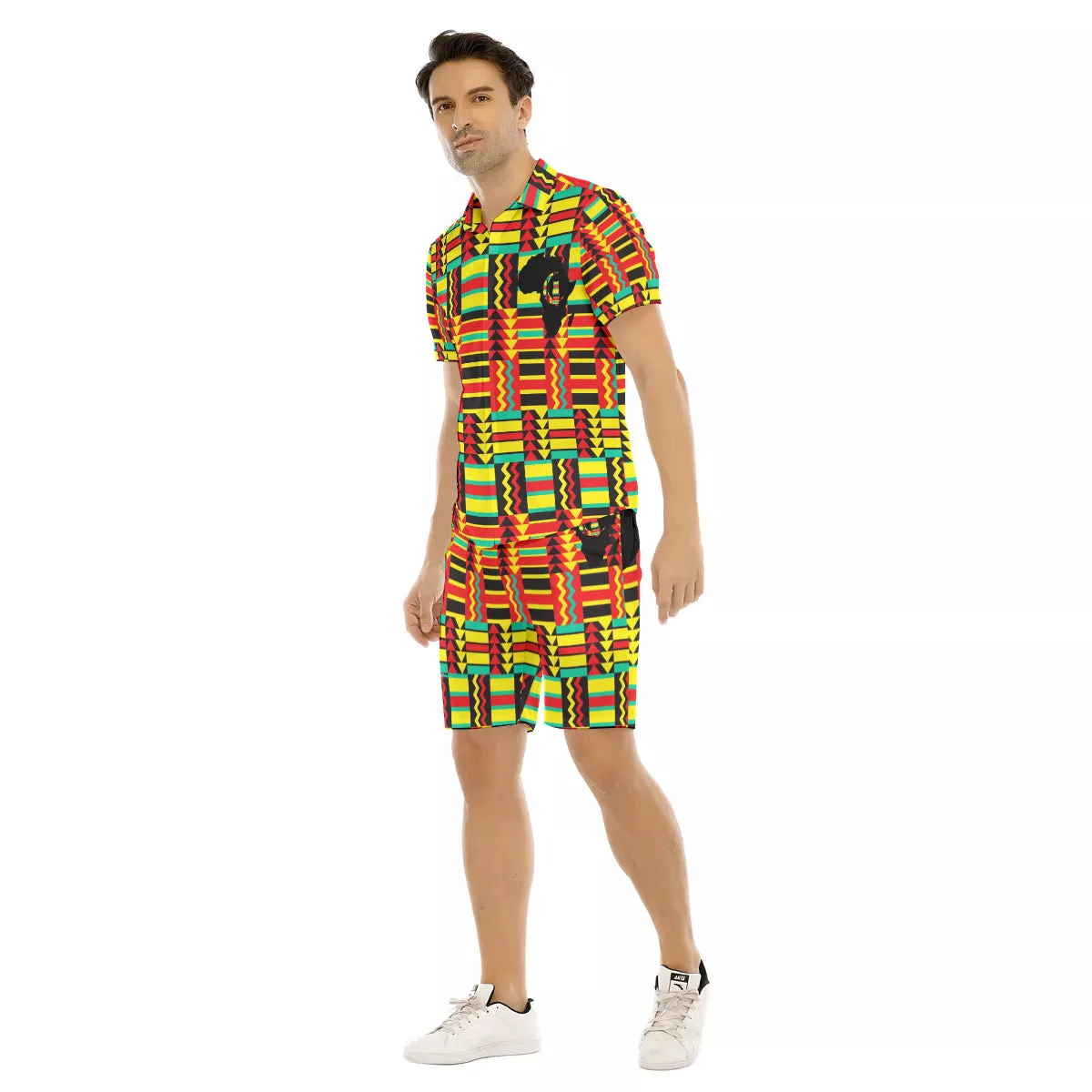 KENTE WAX Men's Short Sleeve Shirt Sets
