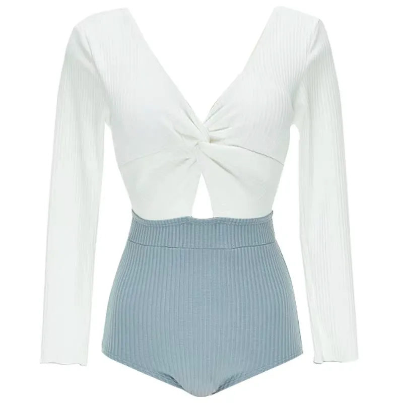 Knot-Design Long Sleeve Swimwear