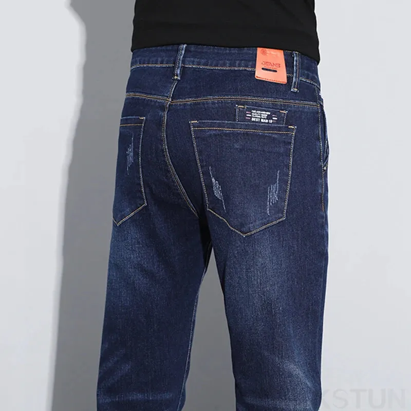 KSTUN 2025 Mens Vintage Jeans Brand Stretch Men Denim Pants Slim Regular Fit Fashion Pockets Designer Men's Trousers Clothing