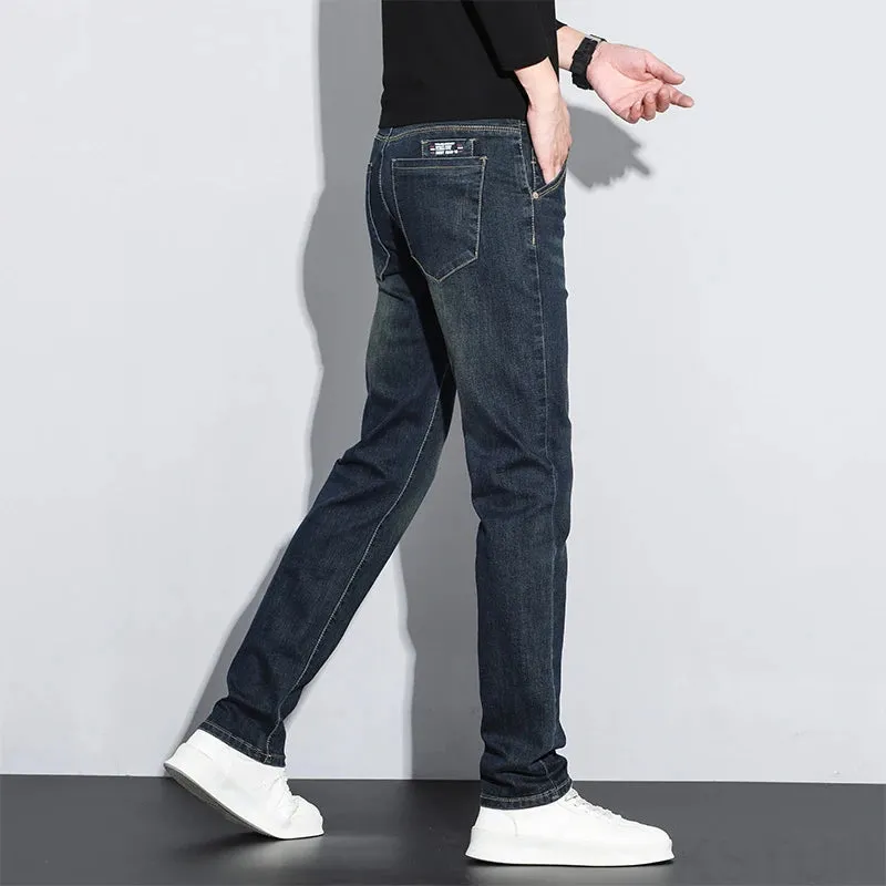 KSTUN 2025 Mens Vintage Jeans Brand Stretch Men Denim Pants Slim Regular Fit Fashion Pockets Designer Men's Trousers Clothing