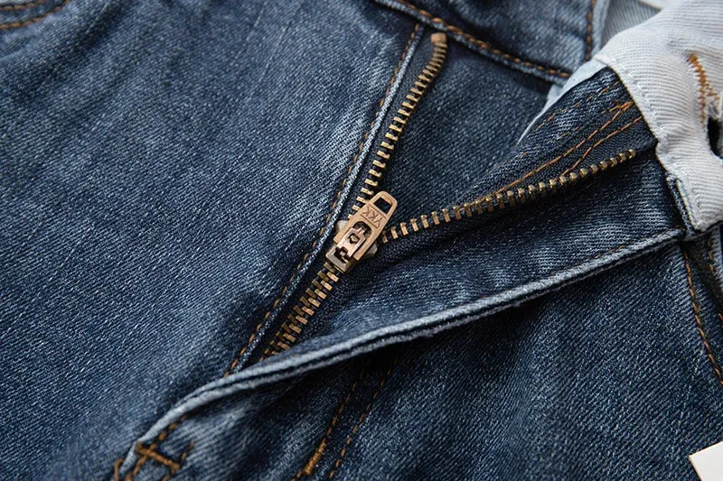 KSTUN Blue Jeans Men Stretch Male Denim Pants Casual Slim Straight High Quality Brand 2024 Newly Men's Clothing Long Trousers