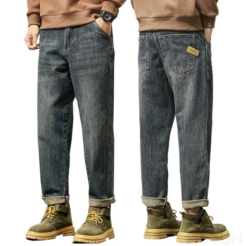 KSTUN Hip Hop Jeans Men Brand Denim Pants Harem Loose Fitness Streetwear Men's Trousers Full Length Oversize Pants Casual 2024