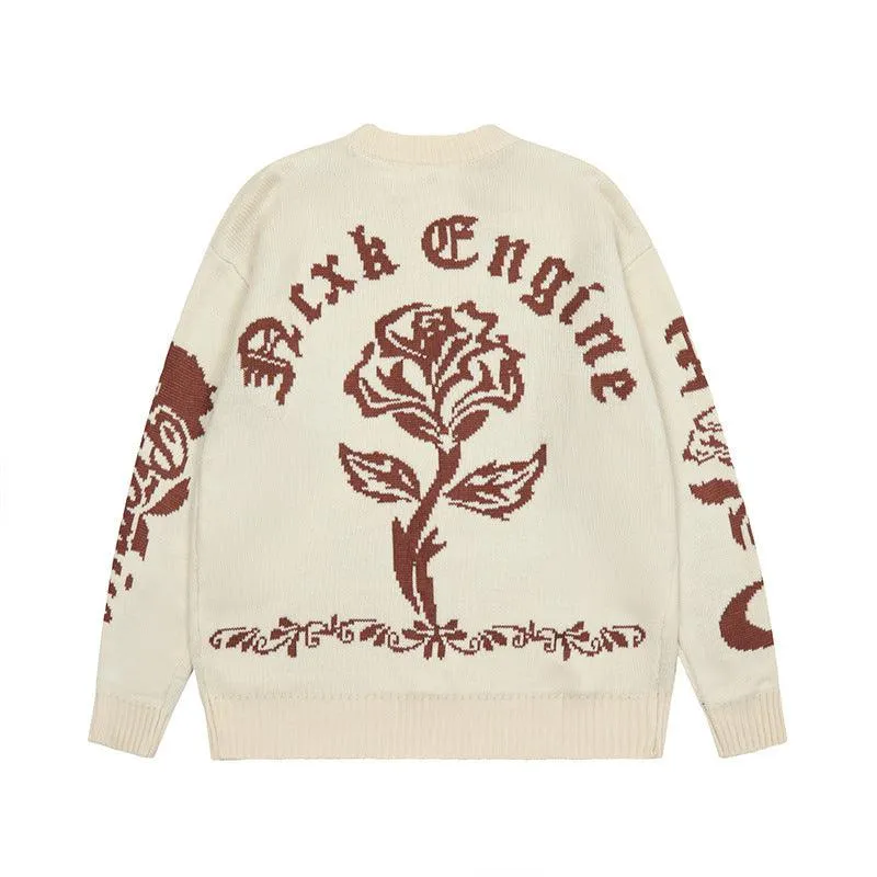 Ladies Letter Knit Sweater Couple Tops
