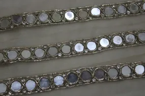 Light Gold Mirror Work Handwork Trim
