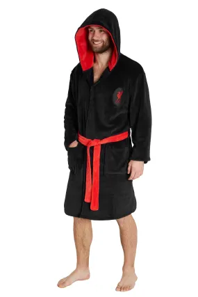Liverpool F.C. Dressing Gown for Men, Mens Fleece Hooded Robe, Football Gifts