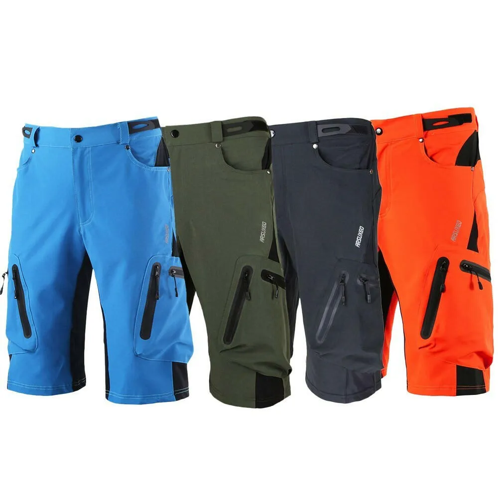 Lixada Baggy Shorts Cycling Biking Pants Breathable Sports Loose Fit Shorts Outdoor Casual Cycling Running Clothes with Zippered Pockets