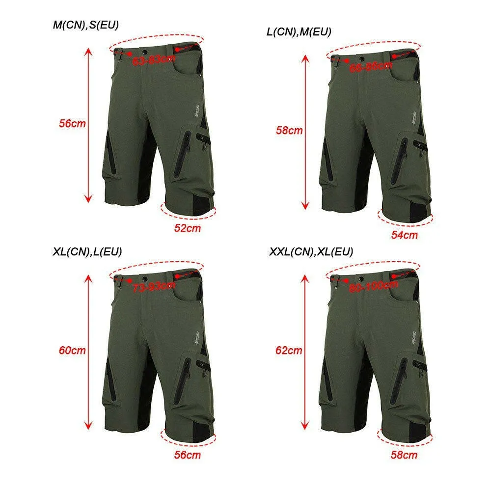 Lixada Baggy Shorts Cycling Biking Pants Breathable Sports Loose Fit Shorts Outdoor Casual Cycling Running Clothes with Zippered Pockets