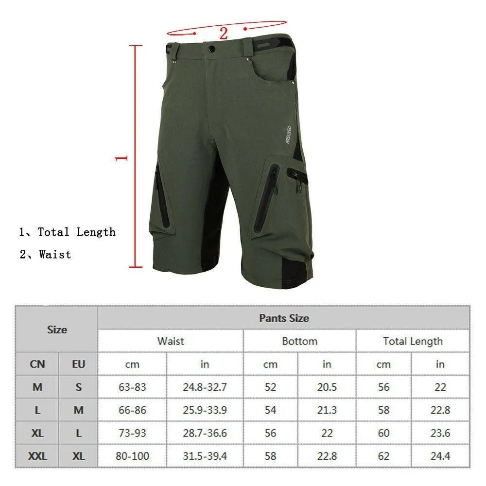 Lixada Baggy Shorts Cycling Biking Pants Breathable Sports Loose Fit Shorts Outdoor Casual Cycling Running Clothes with Zippered Pockets