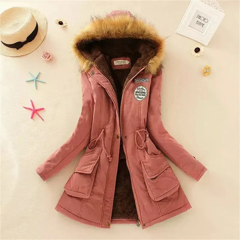 LVSANW Thick Warm Faux Fur Hooded Padded Coat 3XL Casual Slim Jacket Female Spring Autumn Winter Jacket Women Parkas Parka Mujer
