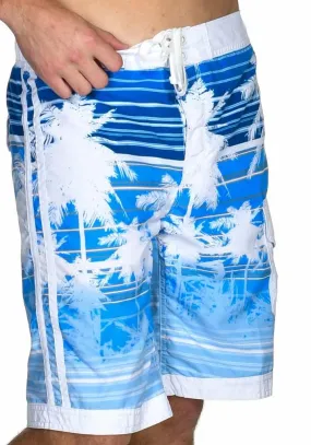 Men's Summer Micro Fiber Quick Dry Swim Trunks Light Blue