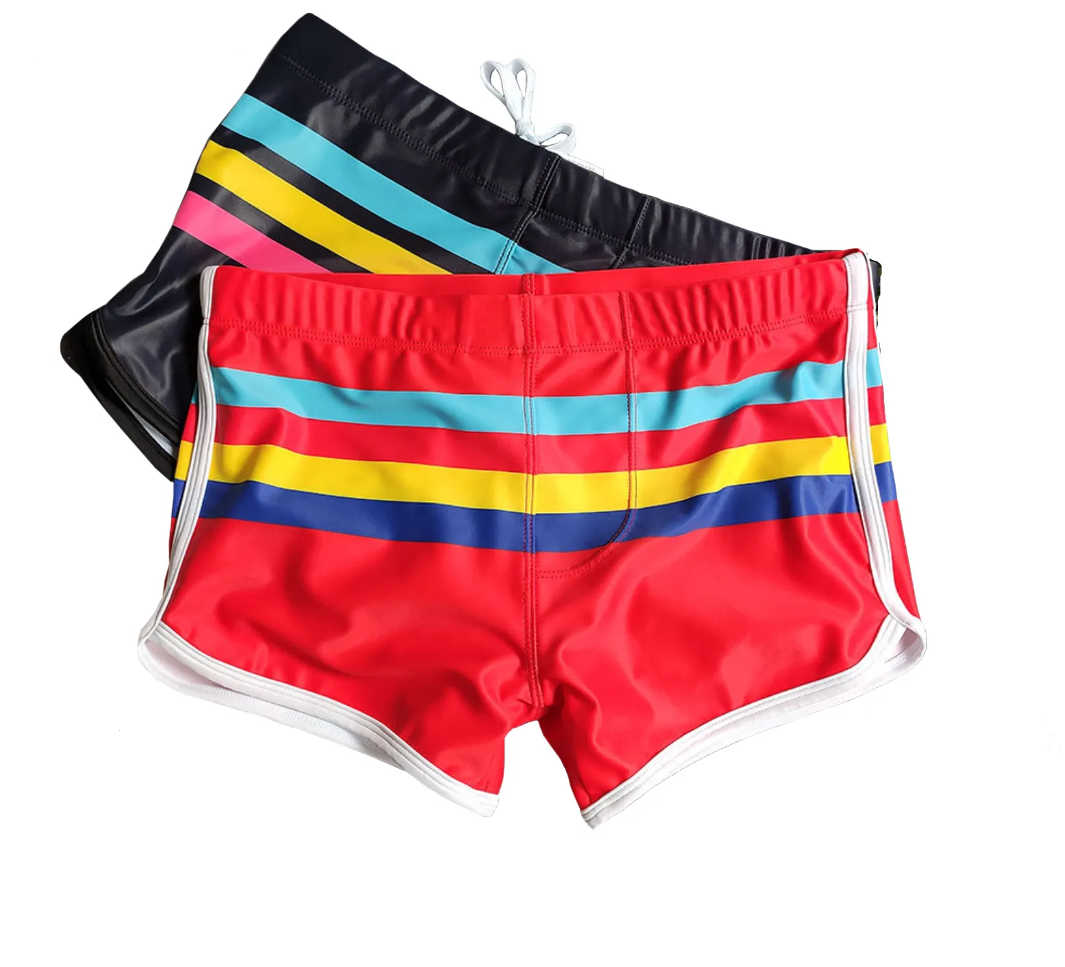 Men's Swim Trunks Striped Split Side Swimsuit