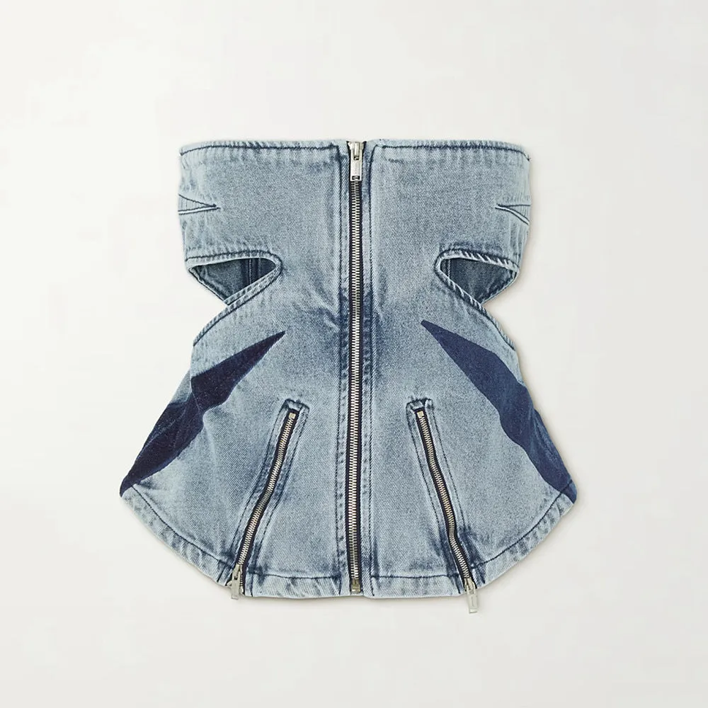 “Merced Bluel” Denim Pants Set