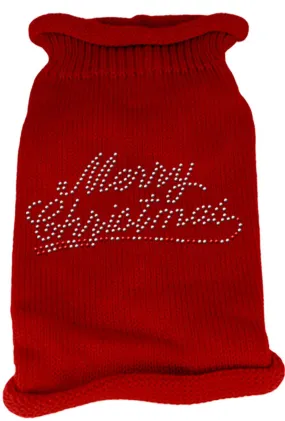 Merry Christmas Rhinestone Knit Pet Sweater XXL Red