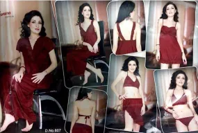 Nighty Sets For Newly Weds Brides - 607 - 6 Pieces Nighty Sets