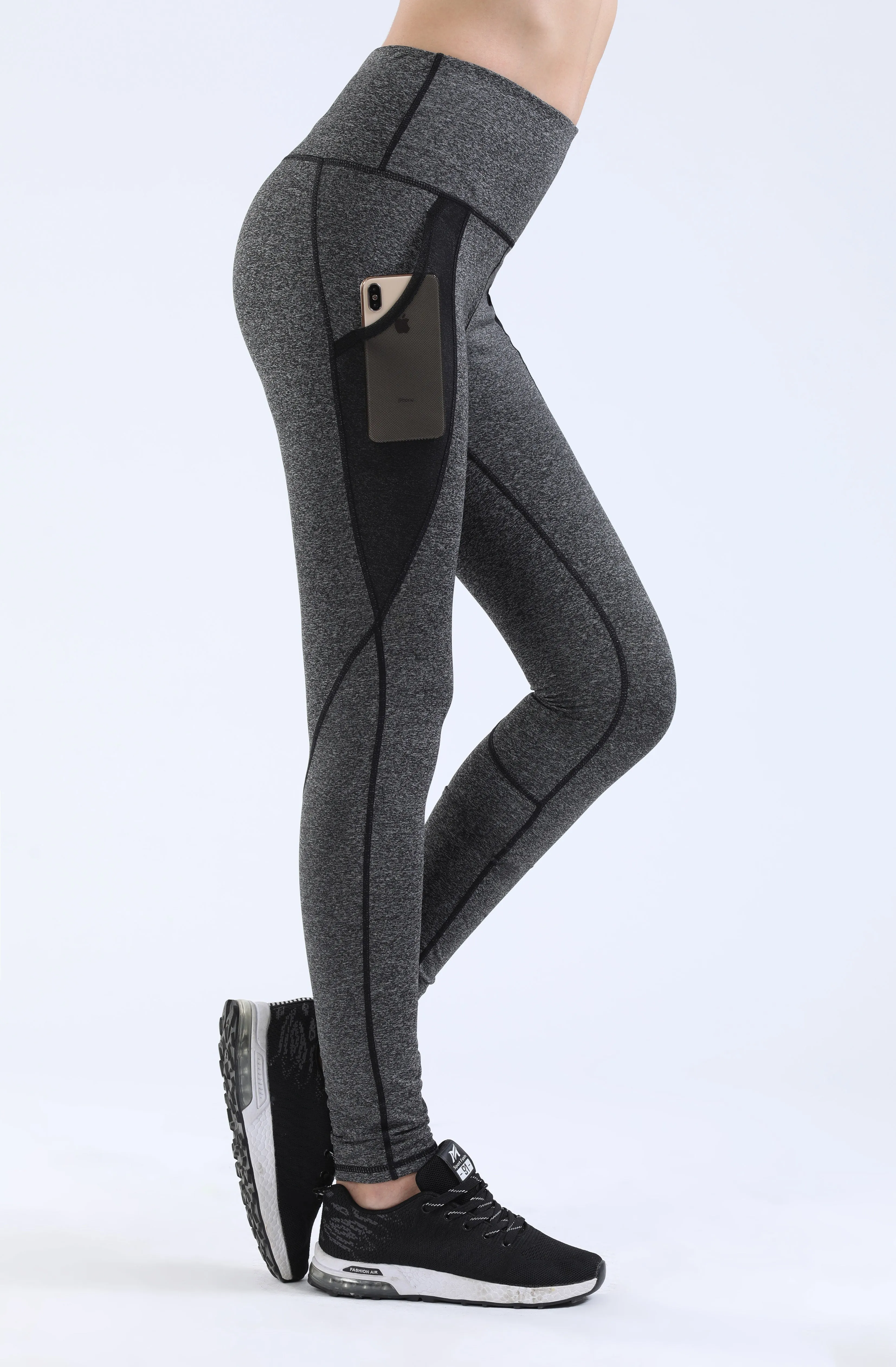 NOOZ High Waisted Opaque Yoga Leggings with Side Pockets for Women