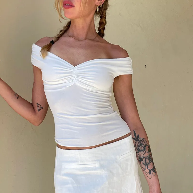 Off Shoulder Pleated Top