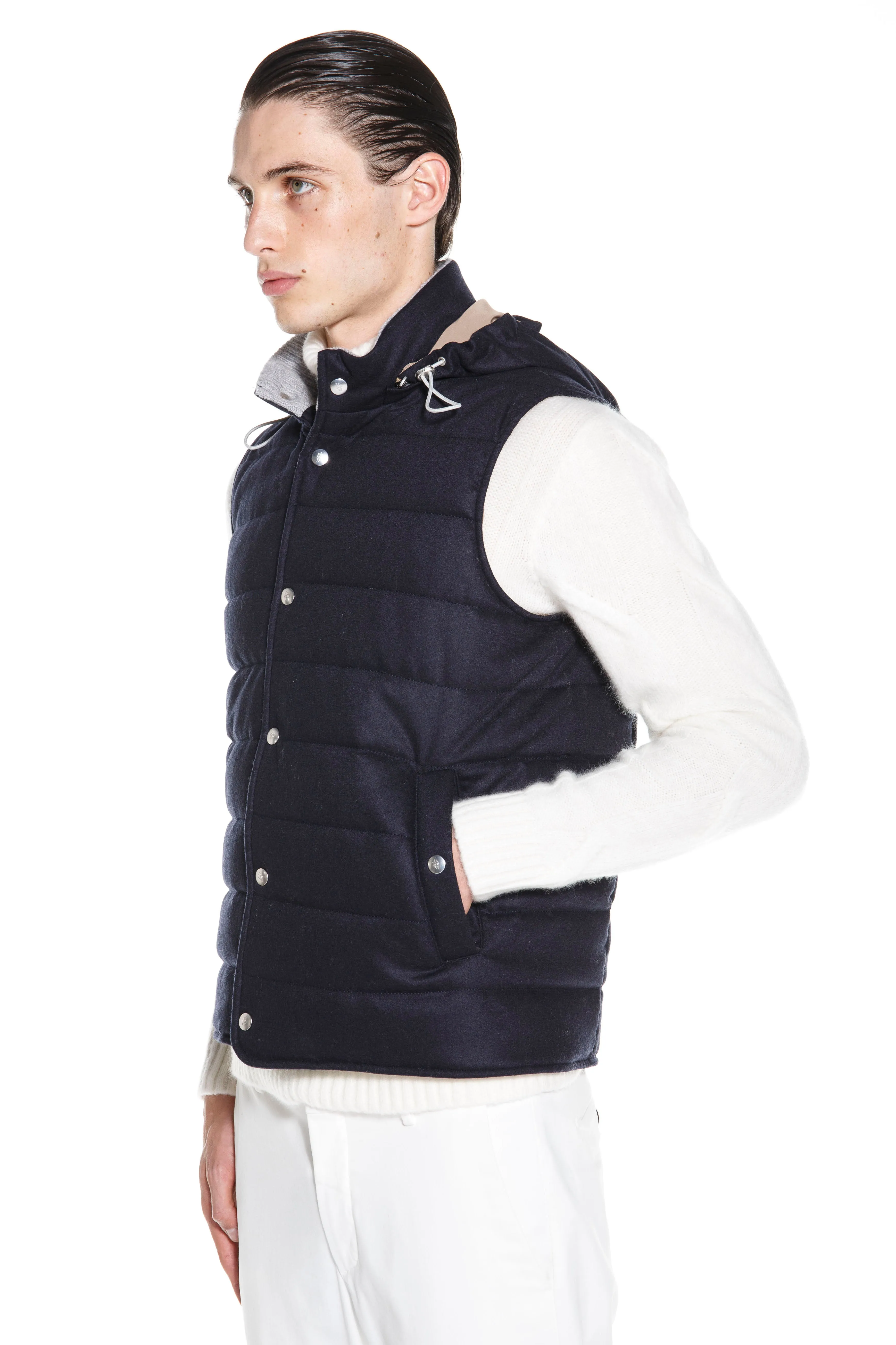 Padded Vest With Hood