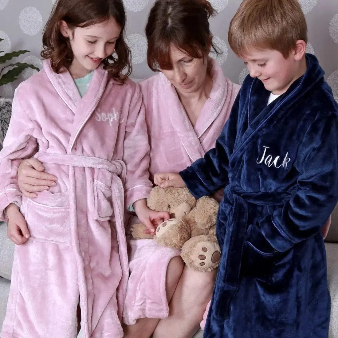 Personalised Kids So Soft Robes - Front and Back Embroidery