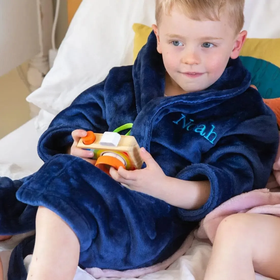 Personalised Kids So Soft Robes - Front and Back Embroidery