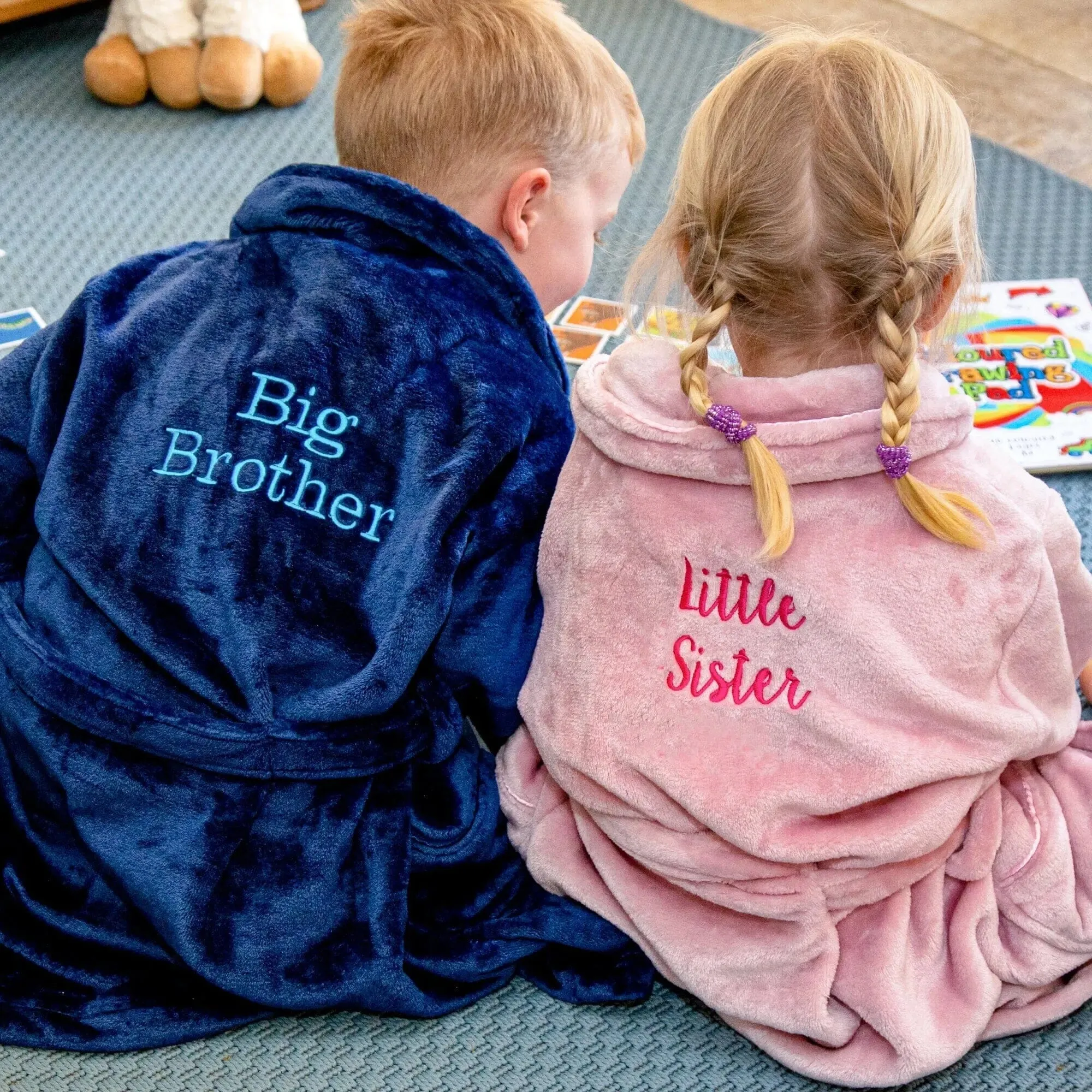 Personalised Kids So Soft Robes - Front and Back Embroidery