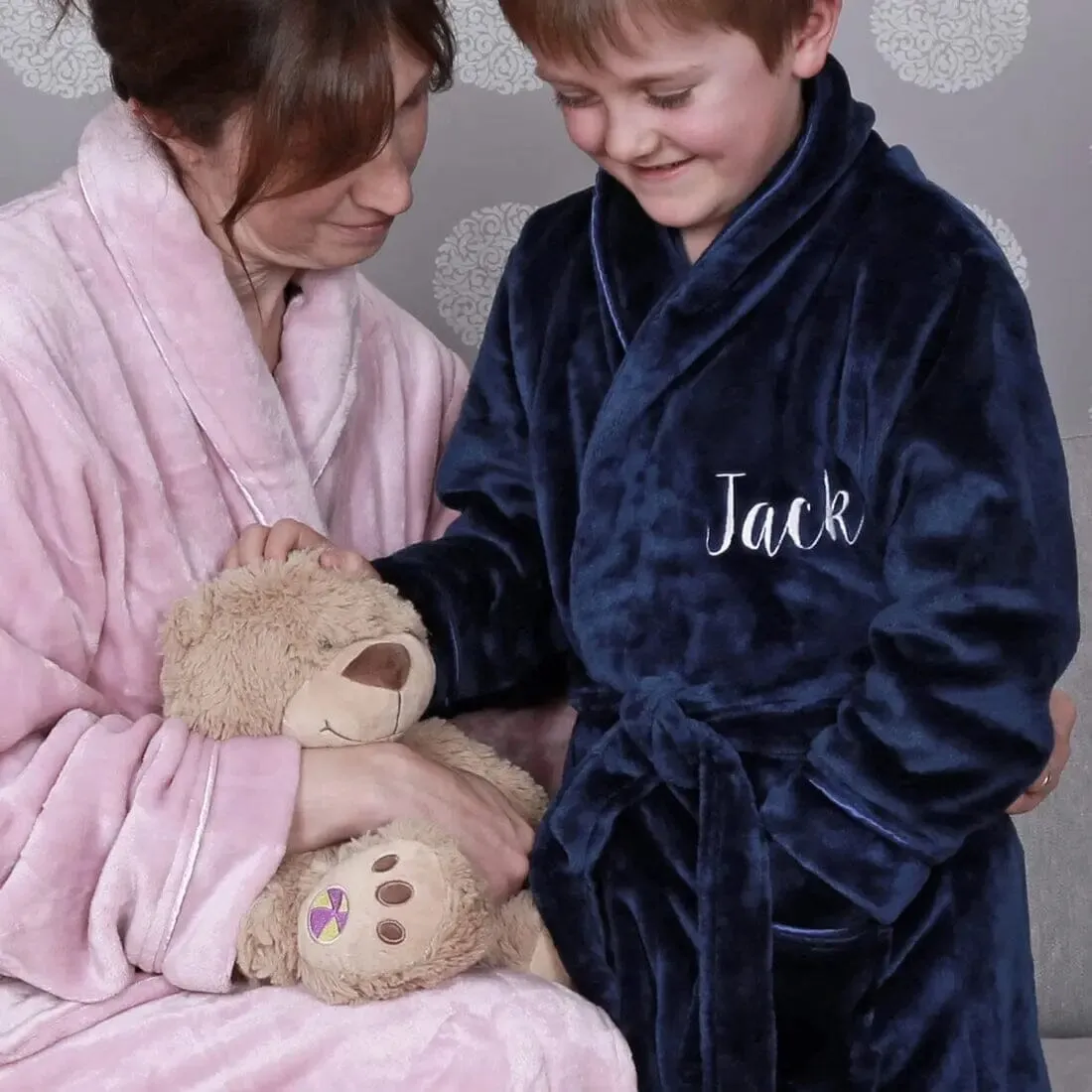 Personalised Kids So Soft Robes - Front and Back Embroidery