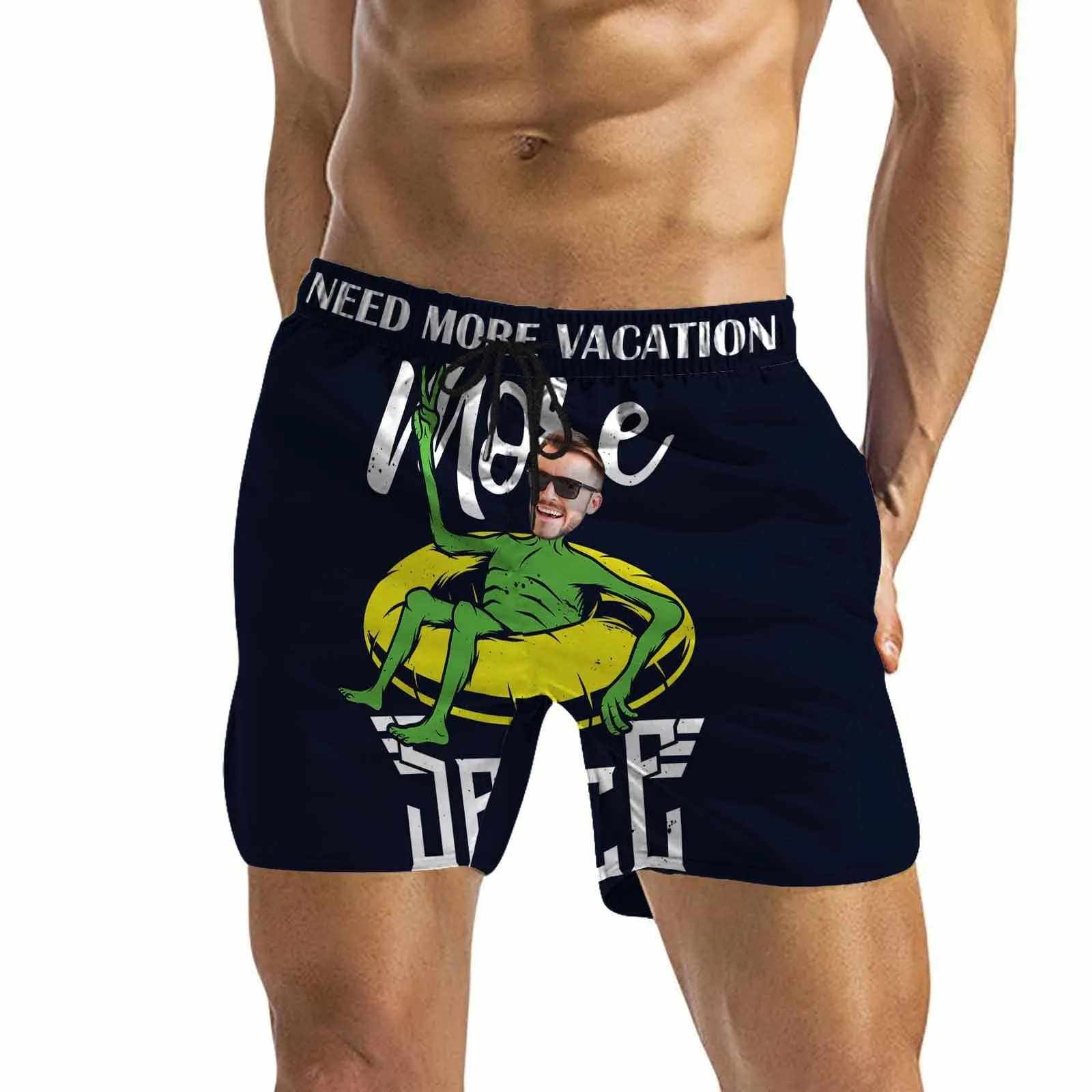 Personalized Face Swim Trunks Customized Vacation Men's Quick Dry Swim Shorts Products Personalized Funny Swim Trunks