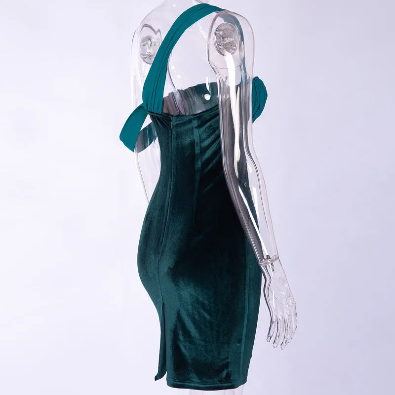 Pleated Patchwork Drawstring Dress