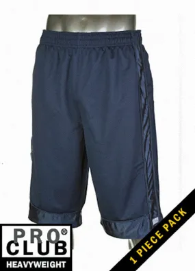 Pro Club Men's Heavyweight Navy Blue Mesh Shorts