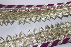 Purple Gota Work Embroidered Border