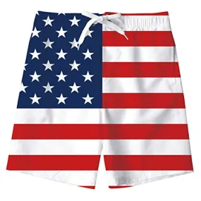 RAISEVERN Swim Trunks for Boys US Flag Beach Shorts Funny Cool American Flag Board Shorts Boys Swimsuits Summer Cute Swimwear Teens Kids Bathing Suits Quick Dry Shorts 9T 10T