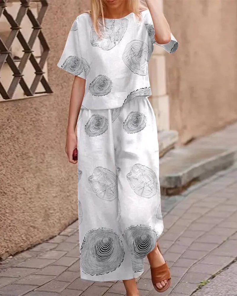 Retro Print Two Piece Sets