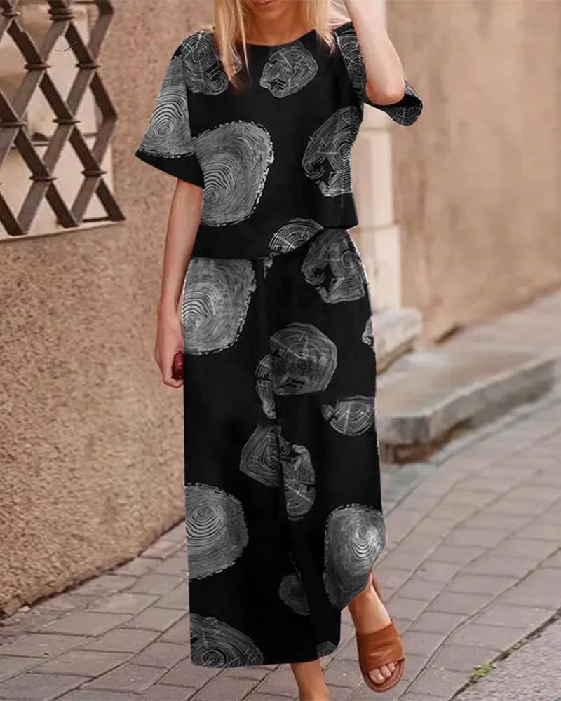 Retro Print Two Piece Sets