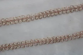 Rose Gold & White Embellished Handwork Trim