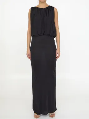 Saint Laurent Long Dress In Shiny Jersey