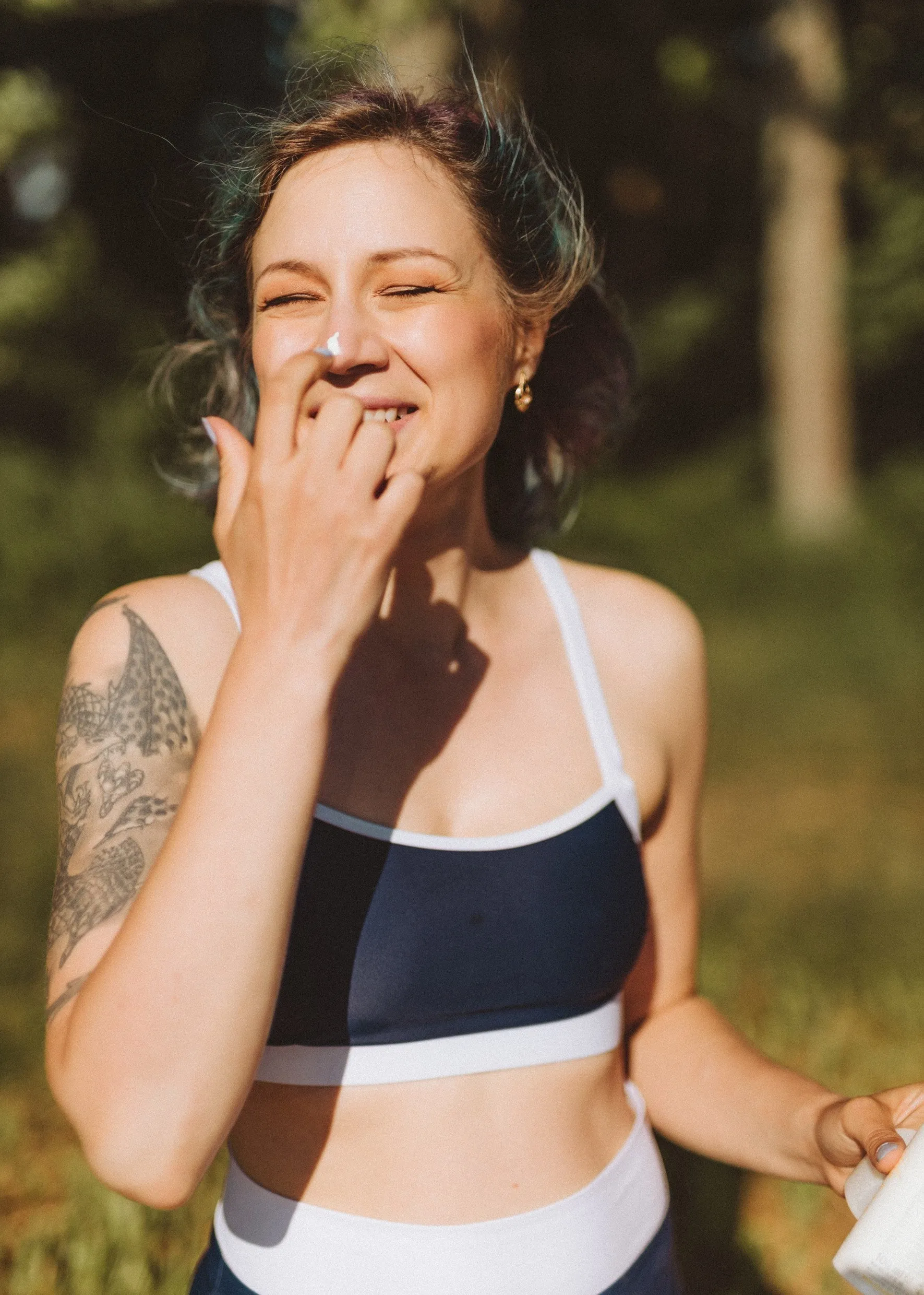 SALTY Navy Bikini Top