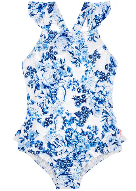 Seafolly girls swimsuit - china blue