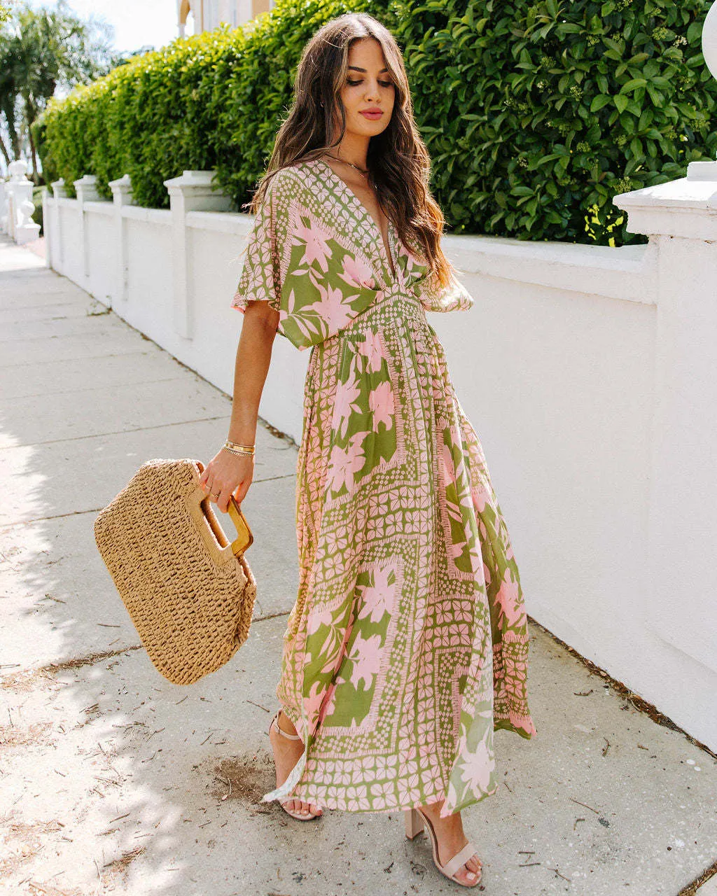 Sensual High-Waisted Fashion Floral Slit Maxi Dress