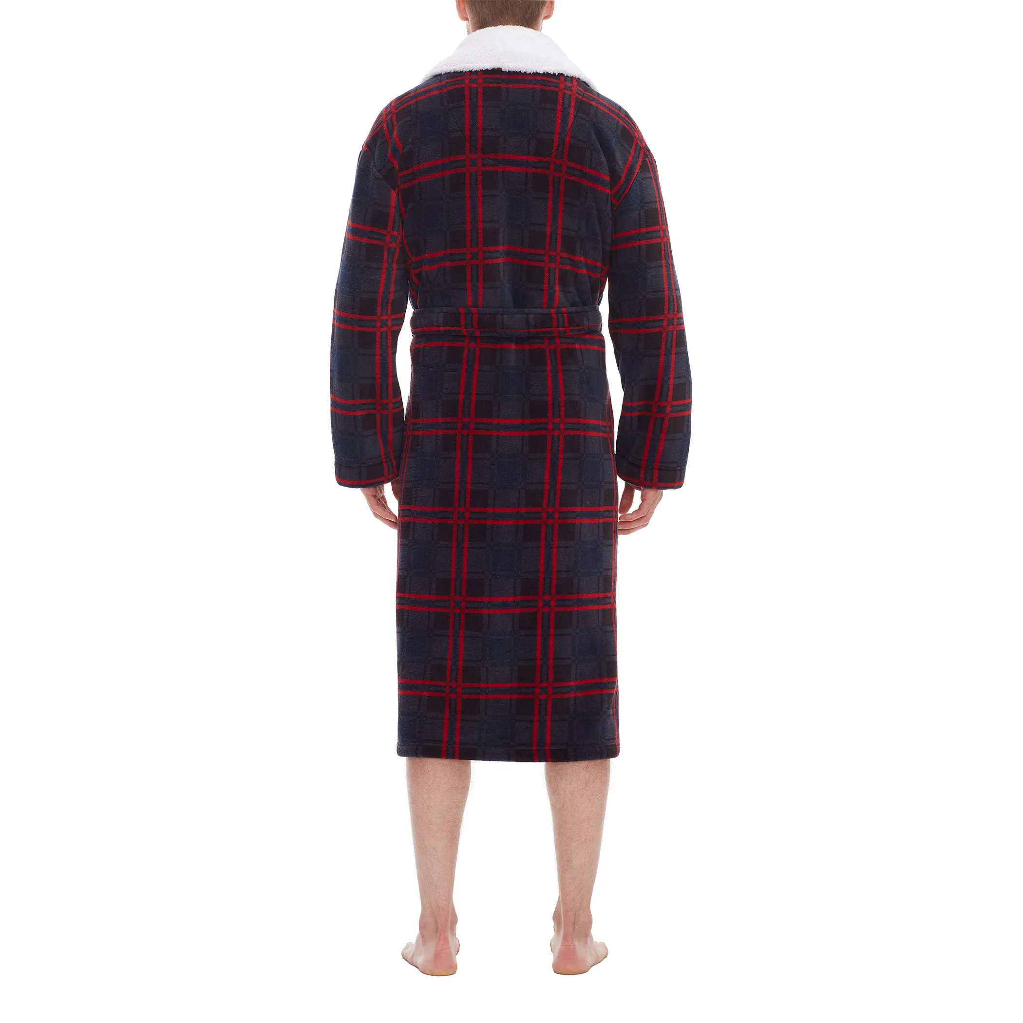 Shawl Robe With Faux Shearling Interior