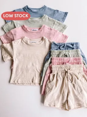 short sleeve slub sets