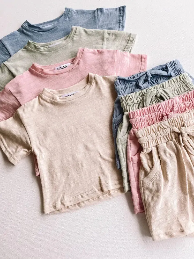 short sleeve slub sets