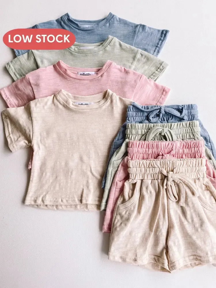 short sleeve slub sets
