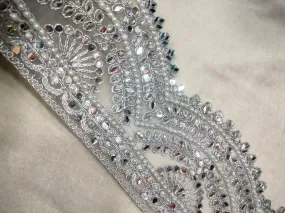 Silver Scalloped Mirror Trim
