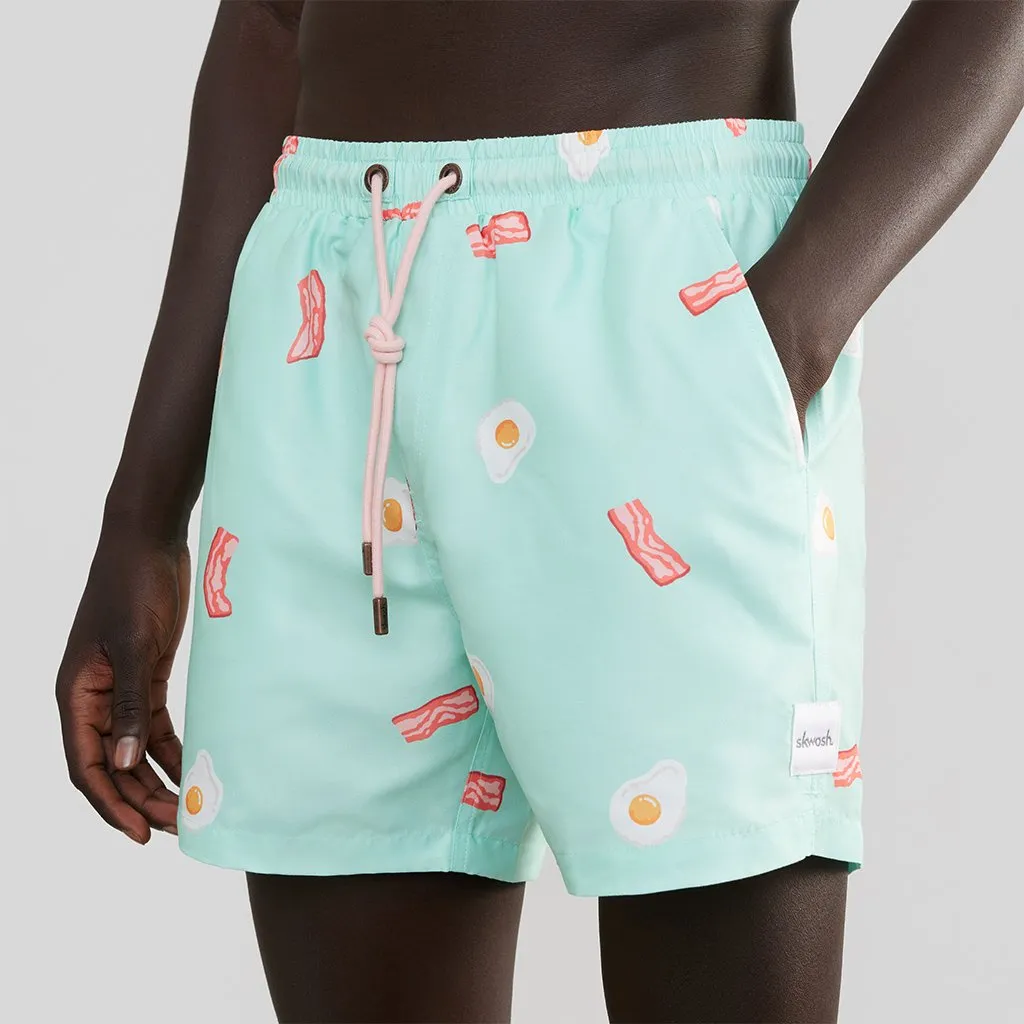 Skwosh Club MENS BONDI BREAKFAST SWIM SHORTS - MINT