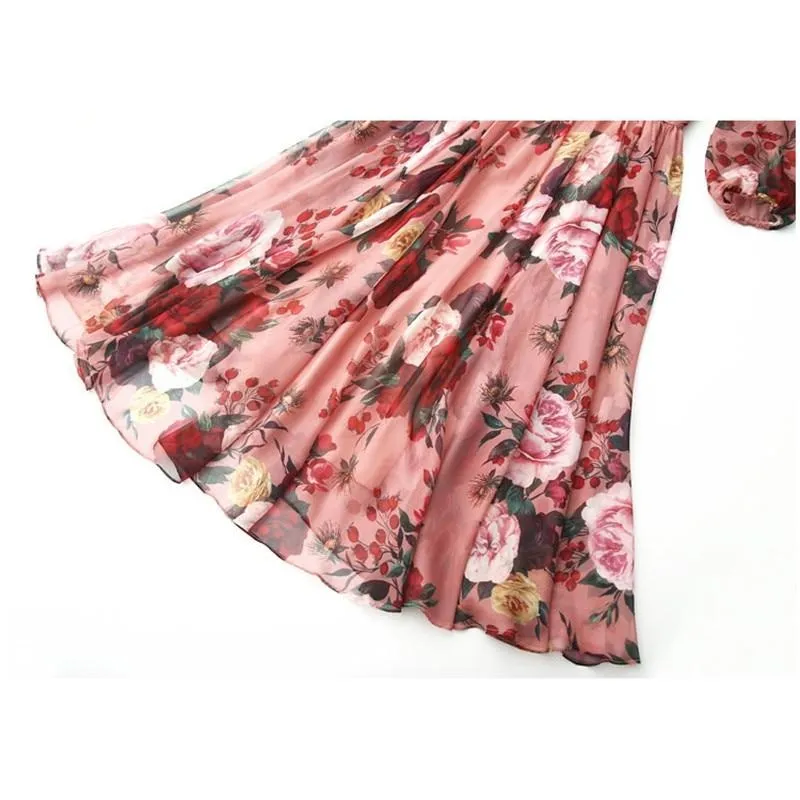 Sky Runway Floral Print Dress
