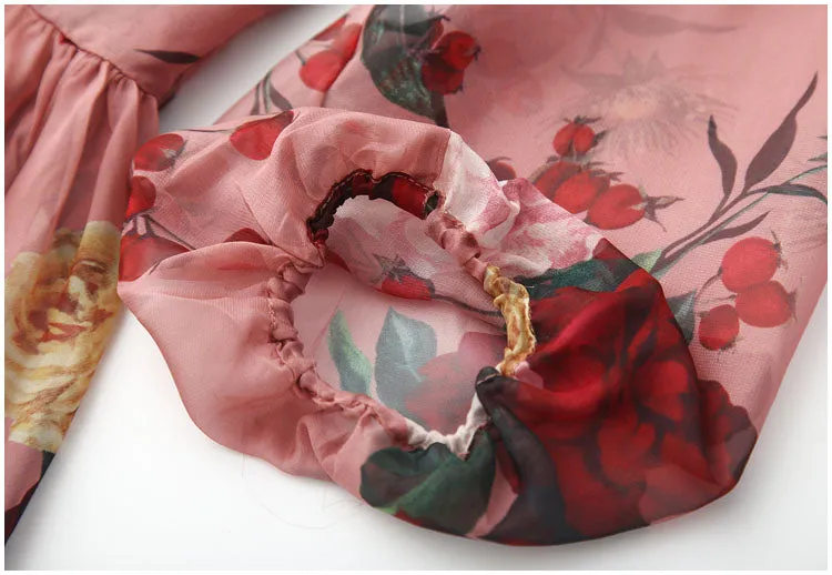 Sky Runway Floral Print Dress