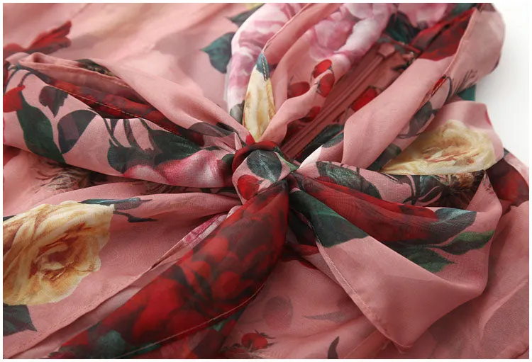 Sky Runway Floral Print Dress