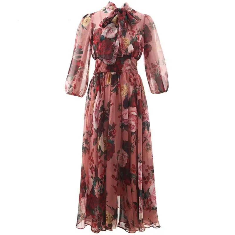 Sky Runway Floral Print Dress
