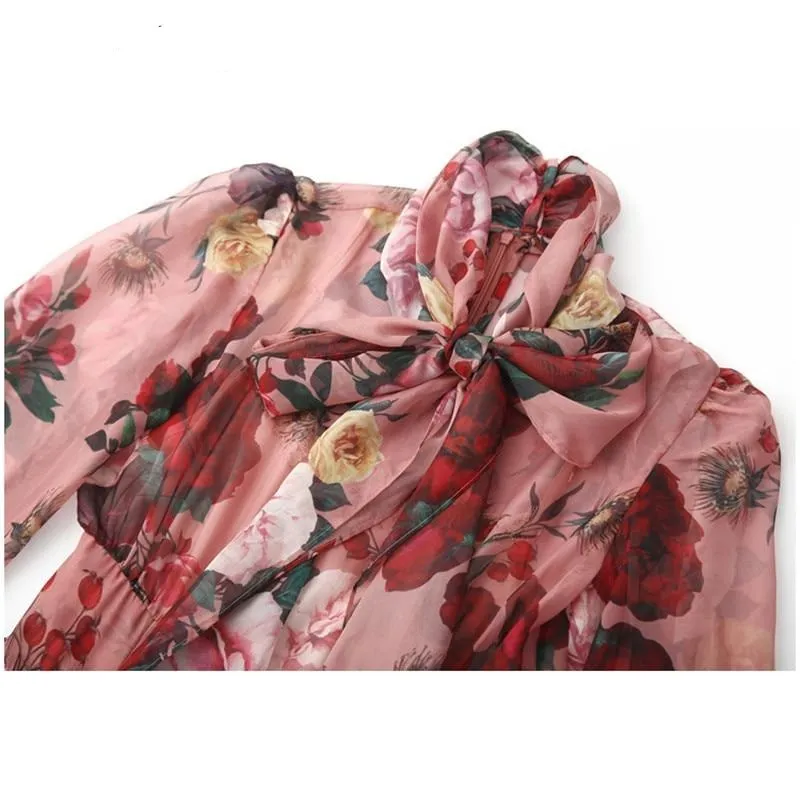 Sky Runway Floral Print Dress
