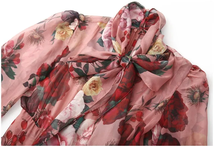 Sky Runway Floral Print Dress