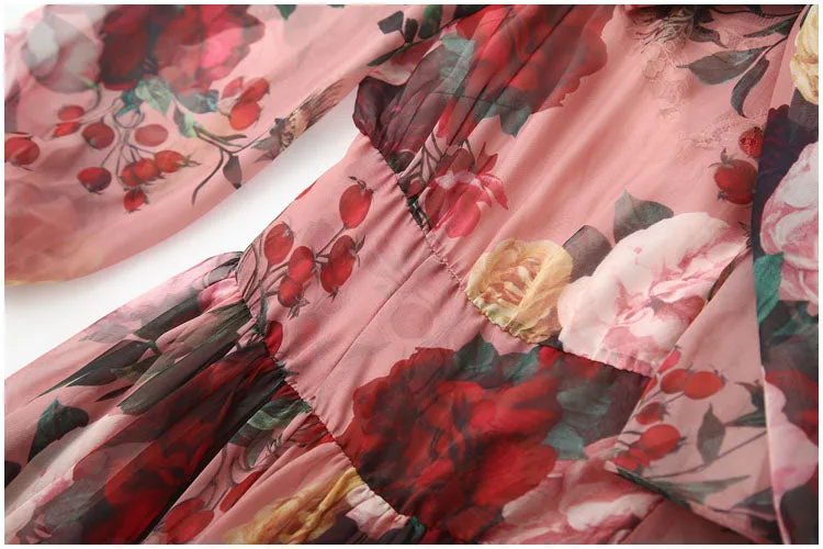 Sky Runway Floral Print Dress